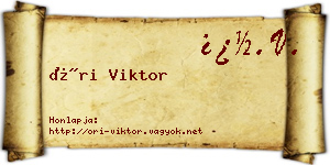 Őri Viktor névjegykártya